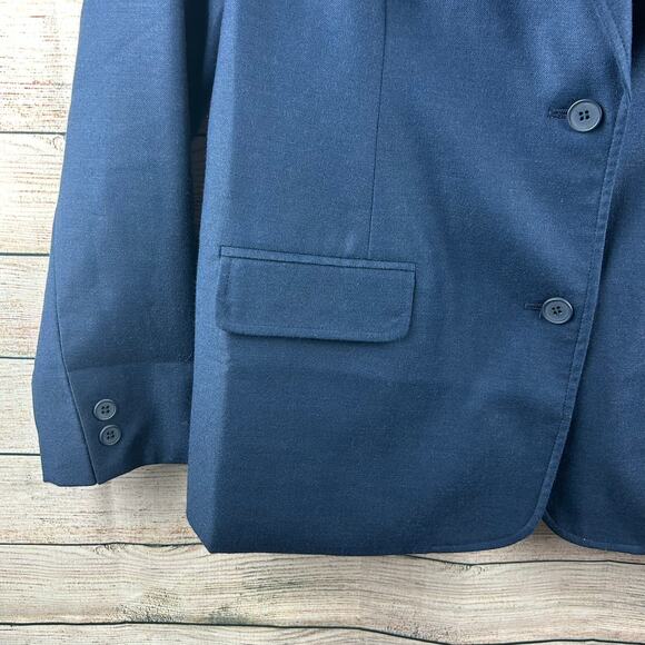 Vintage JG Hook 100% Wool Navy Blue Blazer – Classic Tailored Fit, Size 16 - Picture 4 of 7